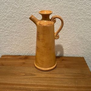 Pier 1 Toscana Gold Yellow Earthenware Cruet Jug Pitcher Italy Hand Painted